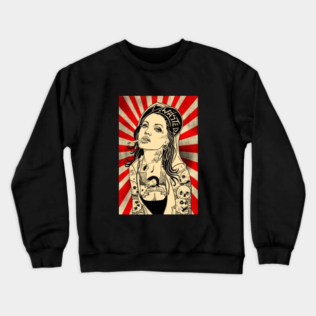 Tattoo Girl Crewneck Sweatshirt by Kingrocker Clothing